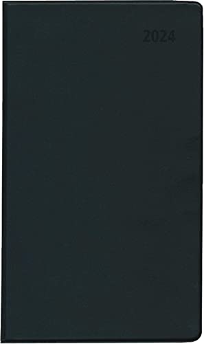 Taschenplaner Leporello PVC schwarz 2024 9,5x16 1M/2S von Zettler