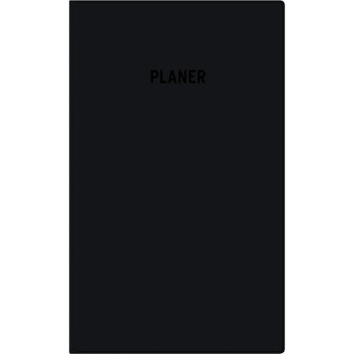 Taschenplaner Leporello PVC schwarz 2026 - Bürokalender 9,5x16 cm - 1 Monat auf 2 Seiten - separates Adressheft - faltbar - Notizheft - 510-1020 von Zettler
