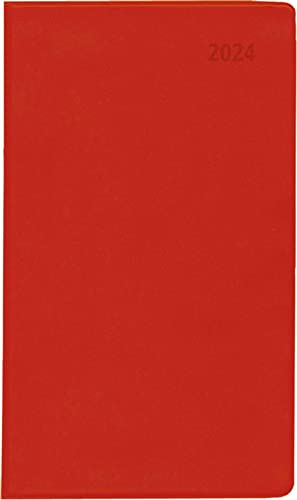Taschenplaner rot 2024 - Bürokalender 9,5x16 cm - 112 Seiten - 1 Woche auf 2 Seiten - separates Adressheft - faltbar - Notizheft - 560-1013 von Zettler