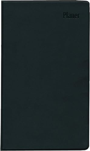 Zettler - Taschenplaner 2025 schwarz, 9,5x16cm, Taschenkalender mit 112 Seiten, 1 Woche auf 2 Seiten, separates Adressheft, Wochenzählung, 8-Wochenübersicht, Mondphasen und deutsches Kalendarium von Zettler