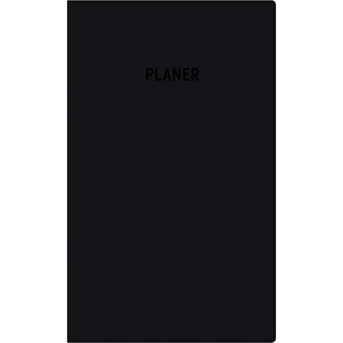 Taschenplaner schwarz 2026 - Bürokalender 9,5x16 cm - 32 Seiten - mit Registerschnitt - 1 Monat auf 2 Seiten - faltbar - Notizheft - 530-1020 von Zettler