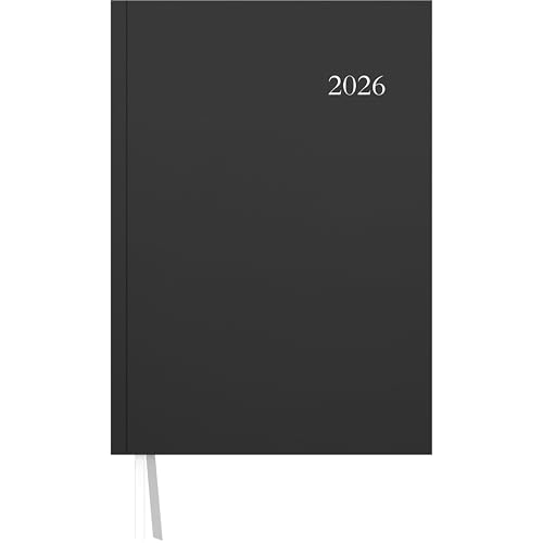 Terminbuch anthrazit 2026 - Bürokalender A4 (21x29,7 cm) - 1 Tag 1 Seite - Einband wattiert - Viertelstundeneinteilung 7:30 - 20 Uhr - 886-0021 von Zettler