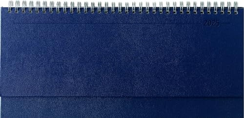 Tisch-Querkalender Balacron blau 2025 - Büro-Planer 29,7x13,5 cm - mit Registerschnitt - Tisch-Kalender - verlängerte Rückwand - 1 Woche 2 Seiten von Zettler