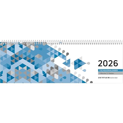 Tischquerkalender blau 2026-29,6x9,9 cm - 1 Woche auf 2 Seiten - Stundeneinteilung 7-19 Uhr - inkl. Jahresübersicht - Bürokalender - 116-0015 Tischquerkalender blau 2026-29,6x9,9 cm - 1 Woche auf 2 Seiten - Stundeneinteilung 7-19 Uhr - inkl. Jahresübersicht - Bürokalender - 116-0015 von Zettler