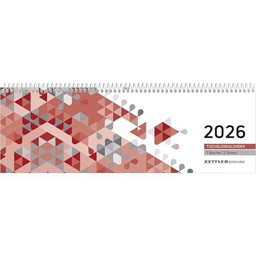 Tischquerkalender rot 2026-29,6x9,9 cm - 1 Woche auf 2 Seiten - Stundeneinteilung 7-19 Uhr - inkl. Jahresübersicht - Bürokalender - 116-0011 Tischquerkalender rot 2026-29,6x9,9 cm - 1 Woche auf 2 Seiten - Stundeneinteilung 7-19 Uhr - inkl. Jahresübersicht - Bürokalender - 116-0011 von Zettler