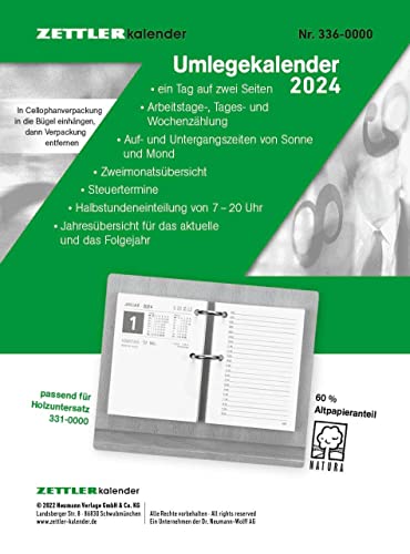 Umlege-Kalender 2024 8x10,8 von Zettler