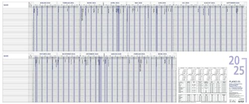 Urlaubsplaner 2025 100x42 - 15 Monate - Wandplaner - gefalzt mit Rand - zum Abheften - für 35 Personen - 993-0000 von Zettler