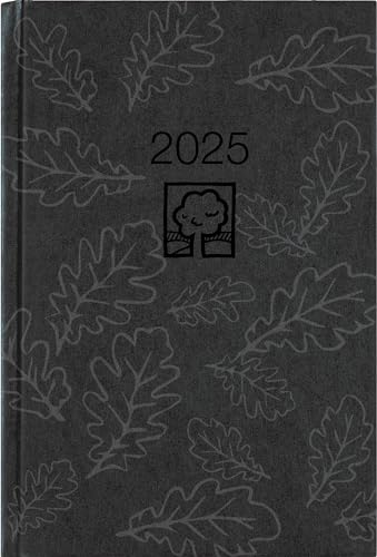 Wochenbuch anthrazit 2025 - Bürokalender 14,6x21 cm - 1 Woche auf 2 Seiten - 128 Seiten - mit Eckperforation - Notizbuch - Blauer Engel - 766-0721 von Zettler