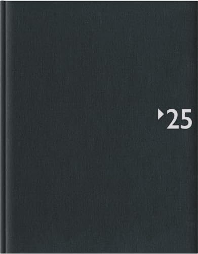 Wochenbuch anthrazit 2025 - Bürokalender 21x26,5 cm - 1 Woche auf 2 Seiten - 128 Seiten - mit Fadensiegelung - Leinenoptik - Notizbuch - 732-2621 von Zettler