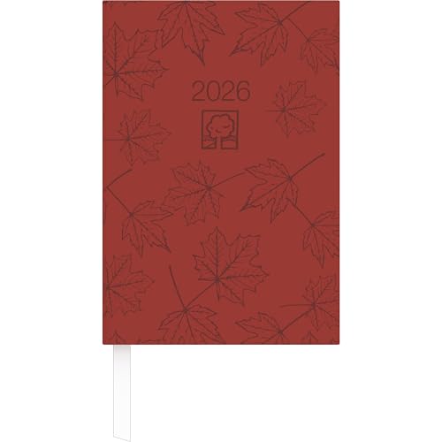 Wochenbuch rot 2026 - Bürokalender 14,6x21 cm - 1 Woche auf 2 Seiten - 128 Seiten - Notizbuch - Blauer Engel - 766-0711 von Zettler