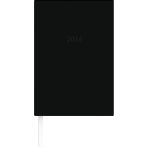 Zettler Buchkalender 2026 14,5x21 cm schwarz Bürokalender 1 Tag auf 1 Seite wattierter Kunststoffeinband Stundeneinteilung 7-19 Uhr von Zettler
