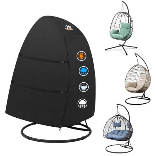 Zettum 2-Sitzer Hängesessel Abdeckung 167 x 109 x 173 CM, Schwebesessel Abdeckhauben 600D Oxford PU-Beschichtet, Wasserdicht Hängesessel Schutzhülle Doppel-Eierstuhlbezug für lSchwingsessel Zettum 2-Sitzer Hängesessel Abdeckung 167 x 109 x 173 CM, Schwebesessel Abdeckhauben 600D Oxford PU-Beschichtet, Wasserdicht Hängesessel Schutzhülle Doppel-Eierstuhlbezug für lSchwingsessel von Zettum