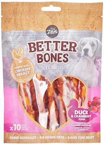 Zeus BetterBones, gedrehte Kaustangen für Hunde, mit Entenfleisch- und Cranberrygeschmack, 10cm, 114 g (1er Pack) von Zeus