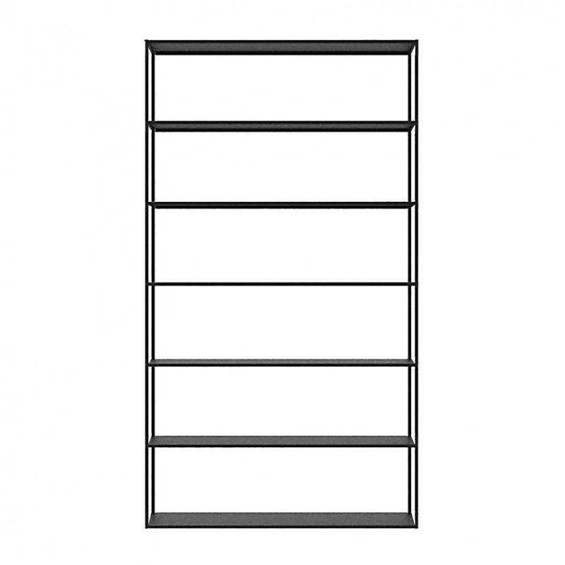 Zeus - Easy Irony Bücherregal 104x32x226cm - kupferschwarz Sandeffekt/Komposition A/1 Modul/6 Fächer/epoxylackiert/Gestell kupferschwarz Sandeffekt von Zeus