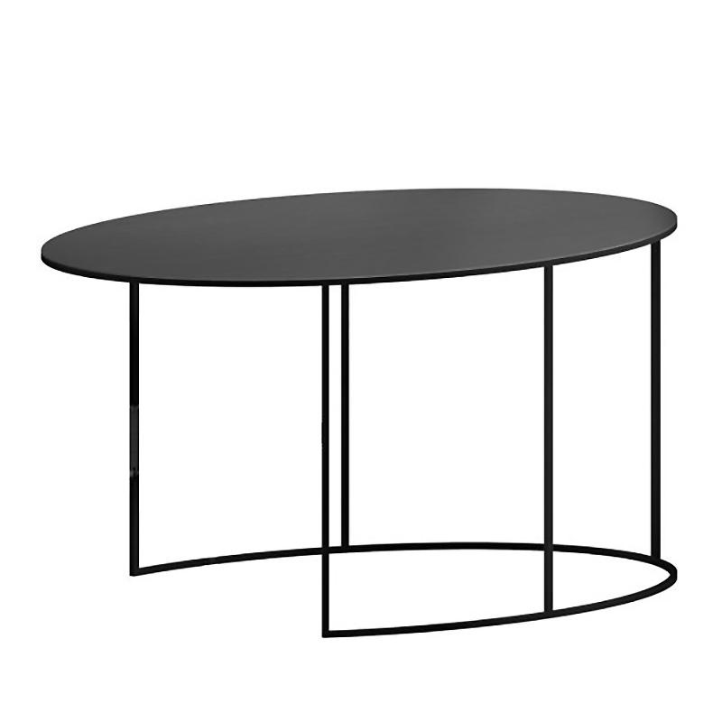 Zeus - Slim Irony Oval Couchtisch - kupferschwarz Sandeffekt/BxHxT 86x42x54cm/epoxylackiert/Gestell kupferschwarz Sandeffekt von Zeus