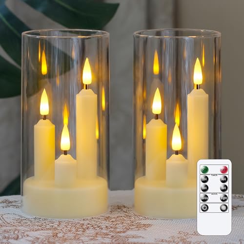 Zevanor 3 in 1 Flammenlose kurze LED-Stabkerzen mit Fernbedienung und Timerfunktion, batteriebetriebenes 2er-Pack Elfenbein Acryl 7,5cm x15cm Säule Flackernde Zevanor 3 in 1 Flammenlose kurze LED-Stabkerzen mit Fernbedienung und Timerfunktion, batteriebetriebenes 2er-Pack Elfenbein Acryl 7,5cm x15cm Säule Flackernde von Zevanor