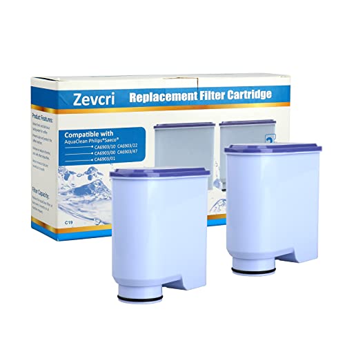 Zevcri Kaffeefilter für Philips Saeco Kaffeemaschine Philips Kaffeevollautomaten (CA6903/10), Philips AquaClean Filter Wasserfilter (2er Pack) von Zevcri