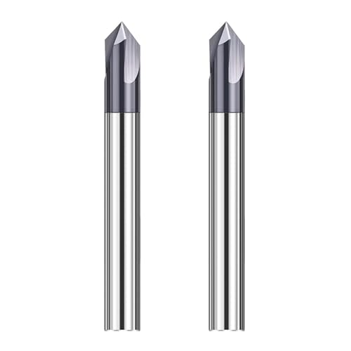 2 Stück Fasenfräser Gravierfräser: 3 Flöten Fasenfräser mit 8 mm Schaft V Nutfräser CNC-Fräser-Set für Werkzeugmaschinen und Anfasen von Zevmi