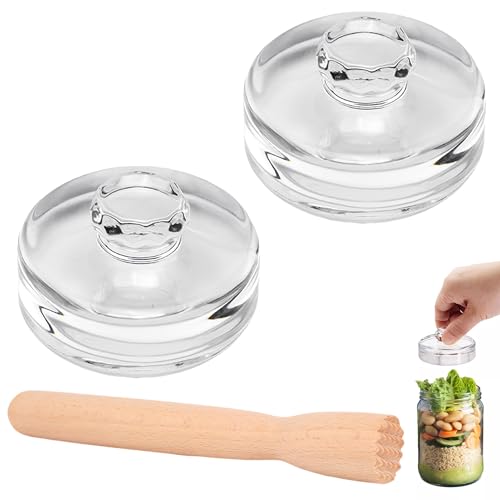 2 Stück Fermentiergewichte mit Ø 7 cm: Fermentierglas Glasgewichte Glasgewichte zum Fermentieren Fermentierglas mit Gewicht für Sauerkraut Kimchi Pickles Gurken von Zevmi