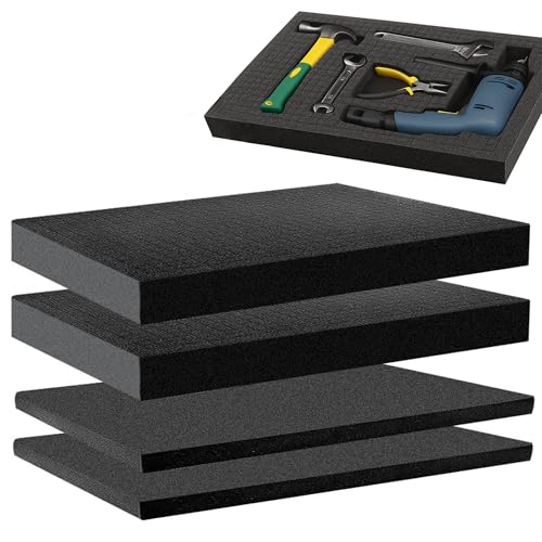 4 Stück Rasterschaumstoff Schaumstoff Schwarz: 405 x 305 x 25 mm/405 x 305 x 10 mm Würfelschaumstoff Koffereinlage Schutz für Kamera und Tabletop Werkzeug 4 Stück Rasterschaumstoff Schaumstoff Schwarz: 405 x 305 x 25 mm/405 x 305 x 10 mm Würfelschaumstoff Koffereinlage Schutz für Kamera und Tabletop Werkzeug von Zevmi