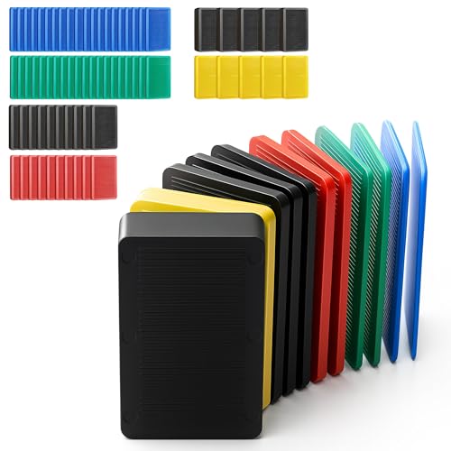 80 Stück Unterlegplatten 60x40 mm: Mehrfarbige Kunststoff Abstandshalter & Ausgleichsplättchen Plättchen Unterlegklotz Distanzkeile in 2/2,8/3,5/5/10/20mm von Zevmi