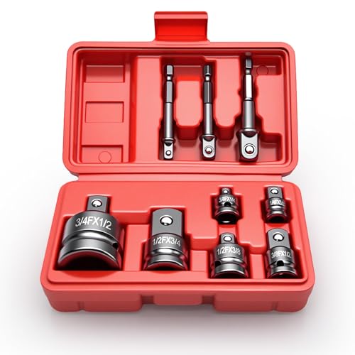 Zevmi 9 Stück Stecknuss Adapter Set: Steckschlüssel Adapter Konverter Stecknussadapter 1/4" 3/8" 1/2" für Schraubenschlüssel Ratschen von Zevmi