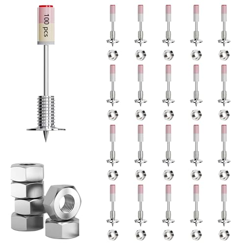 Nägel für Nagelpistole mit Nüssen: 100 Stück 7.3 mm Runde Nägel für Mini Druckluft Nagelpistole für Decken Wände Stahl Betonwände von Zevmi