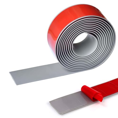 Zevmi PVC Übergangsprofil Selbstklebend: 3m x 5cm, Wasserdicht, Türschwellenleiste, Abdeckleiste für Böden (Grau) von Zevmi