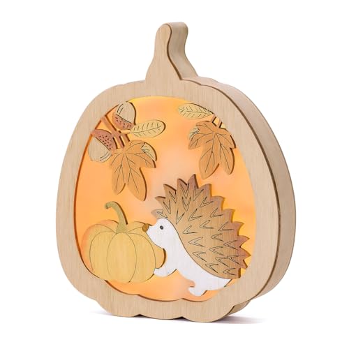Zevmi Holz Stimmungsleuchten für Herbstdeko: 3D kürbis LED Ornament Hochwertiges MDF für Herbst Dekoration Innen Fall Decor Tisch Fenster Geschenk 15cm Zevmi Holz Stimmungsleuchten für Herbstdeko: 3D kürbis LED Ornament Hochwertiges MDF für Herbst Dekoration Innen Fall Decor Tisch Fenster Geschenk 15cm von Zevmi