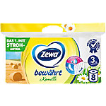 Zewa Bewährt Toilettenpapier 3-lagig Kamille Weiß 8 Rollen à 150 Blatt von Zewa