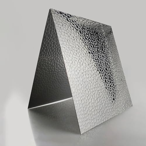 Bohnenmuster Hammermuster Geprägter Spiegel Aluminiumplatte DIY Pflanzenbeleuchtung Lampenreflektor Projektionsreflektor mit hohem Reflexionsvermögen(300x300x0.8mm(2pcs)) von Zewool