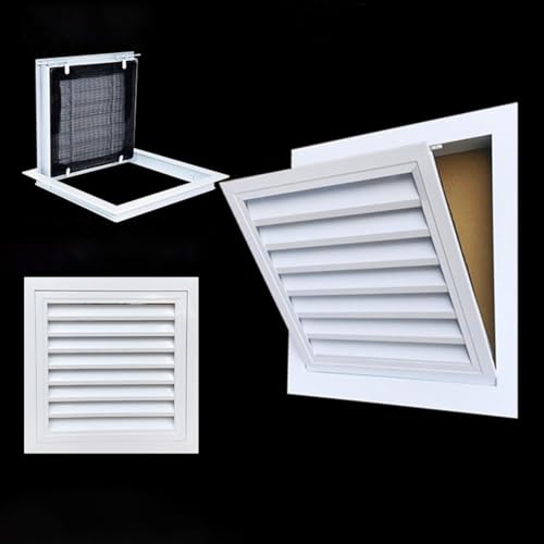 Weiße Gitterabdeckung, Lamellen-Revisionsklappe Aluminiumlegierung, Trockenbau-Rückluftöffnung mit Staubschutz, für Lüftungsrohre(200x200mm) von Zewool