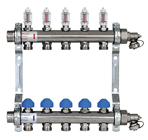 Zewotherm Heizkreisverteiler 8 Heizkreise HKV-D 8 BL 520 mm BT ca. 86 mm von Zewotherm