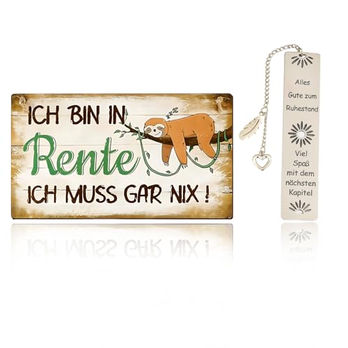 2 Stück Ruhestand Geschenk Set, Personalisierte Lesezeichen Metall Und Dekoratives Geschenk, Für Rentner, Kollegen Und Lehrer, Ideales Geschenk Für Männer Und Frauen von ZexJpr