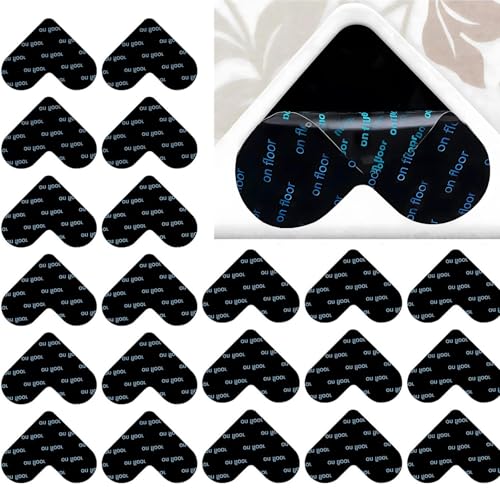 24 Stück Teppich Antirutschunterlage, Wiederverwendbare Klebepads, rutschfeste Unterlage Für Teppiche, Herzförmige Antirutsch Pads, für Hartholzböden, Teppiche und Matten (7x10cm) von ZexJpr