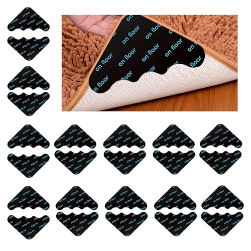 24 Stück Teppich Rutsch Stop, Antirutsch Teppichunterlage, rutschfeste Teppichunterlage für Verschiedene Böden, 85 x 115mm Pet Rutschmatte für Wohnzimmer, Schlafzimmer, Büro von ZexJpr