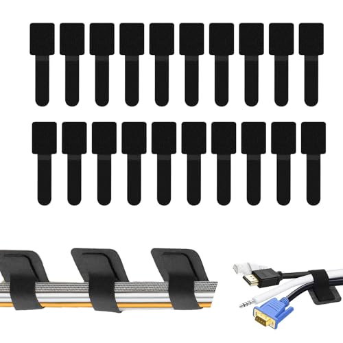 Kabelmanagement, 20 Stück Selbstklebende Kabelhalter für Schreibtisch, Kabel Organizer Set mit, Kabelversteck und Kabelführung, 29 x 90 mm für Büro und Homeoffice von ZexJpr