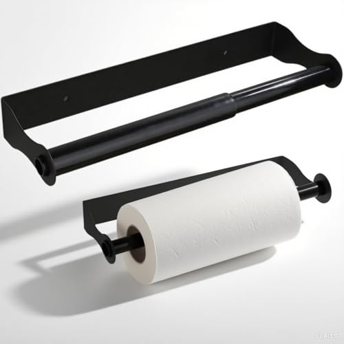 Küchenrollenhalter, Küchenrollenhalter ohne Bohren, Küchendeko und Küchenzubehör, Schwarz, 32 cm für Küche und Bad, Moderner Küchenrollenhalter Wand von ZexJpr