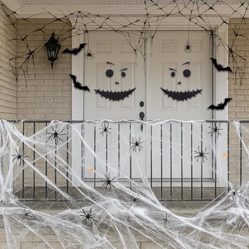 Spinnennetz Deko, Halloween Dekoration, Mit 300 Gramm Spinnennetz Und 100 Spinnen, Ideal Für Innen- und Außenbereich, Perfekt für Halloween-Partys Und Schaurige Atmosphäre von ZexJpr