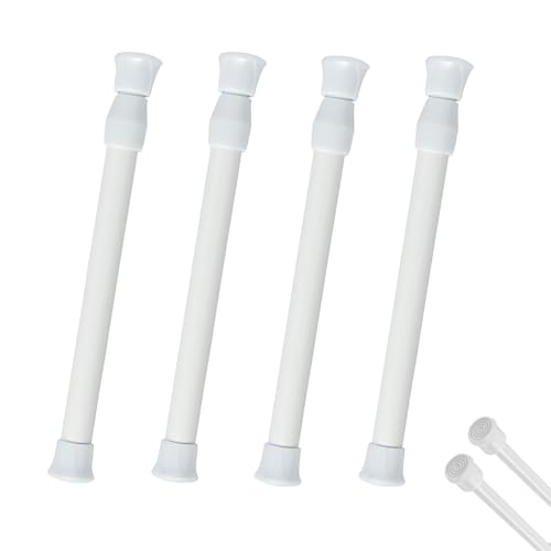 Teleskopstange Zum Klemmen, 4 Stück Verstellbare Klemmstange Ohne Bohren, Spannstange Für Gardinen, Duschvorhang, Kleiderschrank Und Bücherregal, 30-50cm Länge Aus Robustem Metall von ZexJpr
