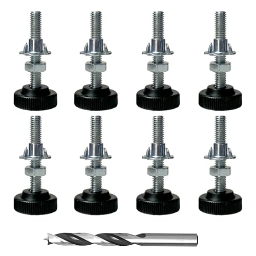 Verstellbare Möbelfüße, Möbel Reparatur Zubehör, 9-teiliges Set mit M8 x 50mm Und Holzbohrer, Höhenverstellbare Füße Für Möbel, Werkzeuggeschäft, Reparaturgeschäft von ZexJpr