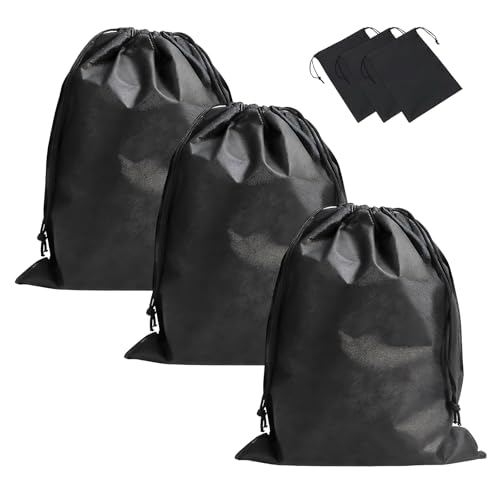 Wäschesack, Wäschesack Reise, 3 Stück Schmutzwäschebeutel aus robustem Oxfordstoff, großes Fassungsvermögen für Wäscheraum Stoff Reisen Camping Schwarz, 50 x 70 cm von ZexJpr