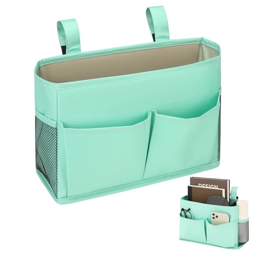 ZexJpr Bett Organizer, Platzsparender Bettorganizer Zum Einhängen, Multifunktionale Bett Tasche Für Schlafzimmer, Büro Und Wohnheim, 30 x 20 x 11 Cm Aus Oxford-Stoff, Grün von ZexJpr