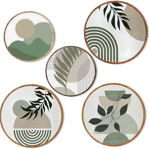 ZexJpr Boho Wanddeko, 5 Stück Wanddeko Wohnzimmer, Boho Deko Holz, Modern Wand deko Wohnzimmer, 25 x 25 x 0.5 cm Wall Decoration für Wohnzimmers, Café und Büro von ZexJpr
