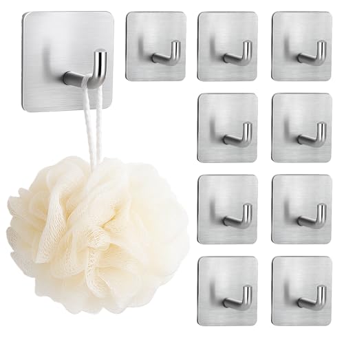 ZexJpr 10 Stück Klebehaken, Klebehaken Extra Stark, Selbstklebende Haken Ohne Bohren,4.5 x 4.5cm Edelstahl Haken Zum Kleben, Für Badezimmer Und Küche ZexJpr 10 Stück Klebehaken, Klebehaken Extra Stark, Selbstklebende Haken Ohne Bohren,4.5 x 4.5cm Edelstahl Haken Zum Kleben, Für Badezimmer Und Küche von ZexJpr