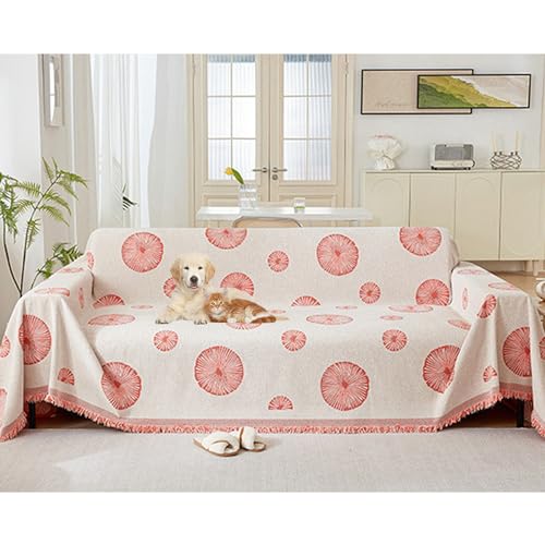 2023 Neuer Doppelseitiger, Wendbarer Sofabezug, Übergroße XXL-Sofabe Für 3-Kissen-Sofas, Rutschfester, Multifunktionaler Überwurf(Pink,180 * 130cm/71 * 51in) von Zeyeo