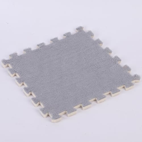 Zeyeo 10 Stück 12x12in (30,5x30,5 cm) 0,4in (1 cm) Plüsch Ineinander Greifende Schaumstoff-Fußmatten Für Wohnzimmer Schlafzimmer(1) von Zeyeo
