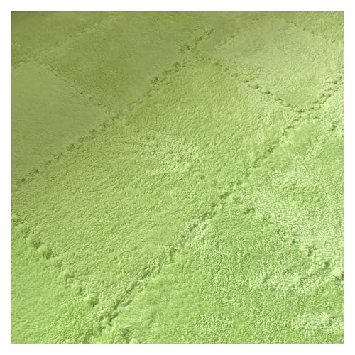 Zeyeo 12 Stück 11,8 X 11,8 X 0,39 Zoll Plüsch-Puzzle-Schaumstoff-Fußmatten Mit Rand, Weiche Wohndekor-Fliesen(Green) von Zeyeo