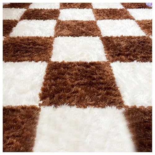 Zeyeo 12x12 Zoll 0,4 Zoll Dicke Ineinander Greifende Plüschschaum-Teppichfliesen Mit Rändern(40 Pcs) von Zeyeo