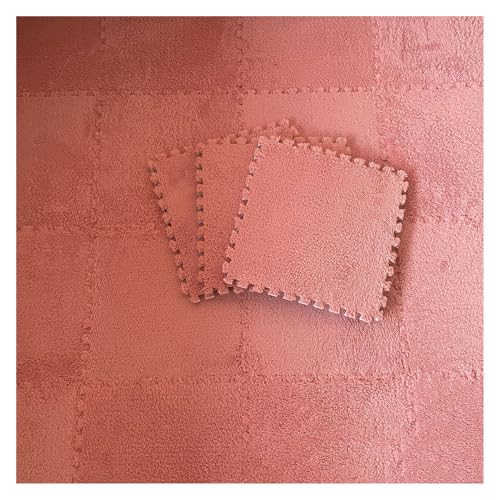 Zeyeo 20 Stück 11,8" X 11,8" X 1cm Weiche Plüsch-Fußmatten Aus Ineinandergreifendem Schaumstoff Mit Rändern Für Die Heimdekoration(Light Red) von Zeyeo